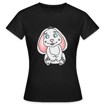 Süßer Hase mit Schlappohren - Frauen T-Shirt - Schwarz - Vorne - AI Model Female 172 dark (172cm)