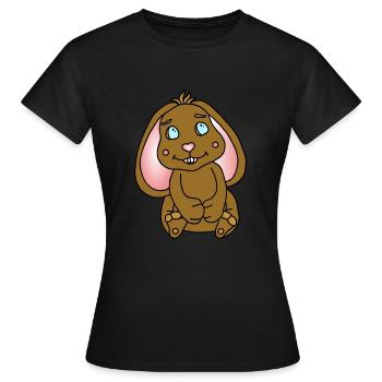 Süßer Hase mit Schlappohren - Frauen T-Shirt - Schwarz - Vorne - AI Model Female 172 dark (172cm)