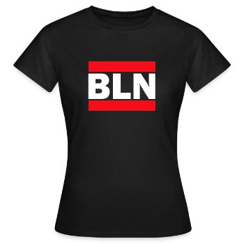 RUN BLN Berlin - Frauen T-Shirt - Schwarz - Vorne - AI Model Female 172 dark (172cm)