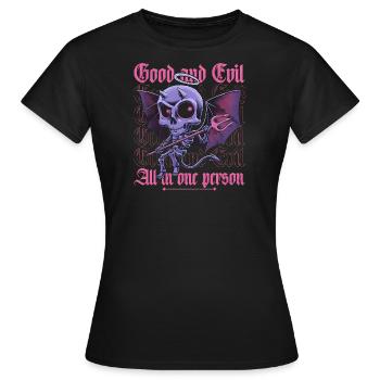Le bien et le mal - T-shirt Femme - noir - Devant - AI Model Female 172 dark (172cm)