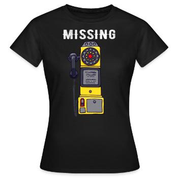 Missing Pay Phone Retro Missing Pay Phone Funny - Women's T-Shirt - black - Front - AI Model Female 172 dark (172cm)