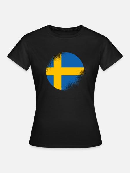 Schweden Flagge Skandinavien Schwedische Fahne - T-shirt dam - svart