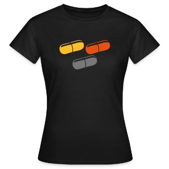 Trois pilules - T-shirt Femme - noir - Devant - AI Model Female 172 dark (172cm)
