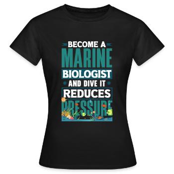 Marine Biology Science Become A Marine Biologist - Frauen T-Shirt - Schwarz - Vorne - AI Model Female 172 dark (172cm)