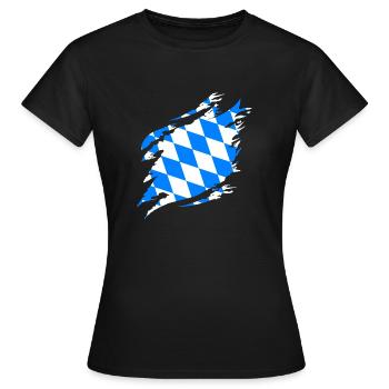 Drapeau bavarois d’occasion Look Drapeau bavarois Vintage - T-shirt Femme - noir - Devant - AI Model Female 172 dark (172cm)
