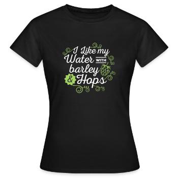Bierliebhaber Ich mag mein Wasser mit Gerste und Hopfen - Frauen T-Shirt - Schwarz - Vorne - AI Model Female 172 dark (172cm)