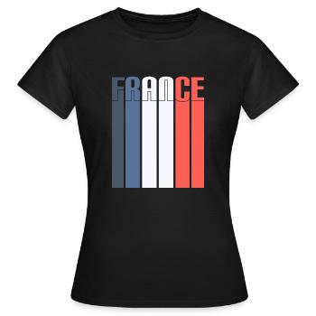 FRANCE - T-shirt Femme - noir - Devant - AI Model Female 172 dark (172cm)