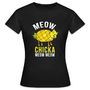 Chick A Meow Meow - Women's T-Shirt - black - Front - AI Model Female 172 dark (172cm)