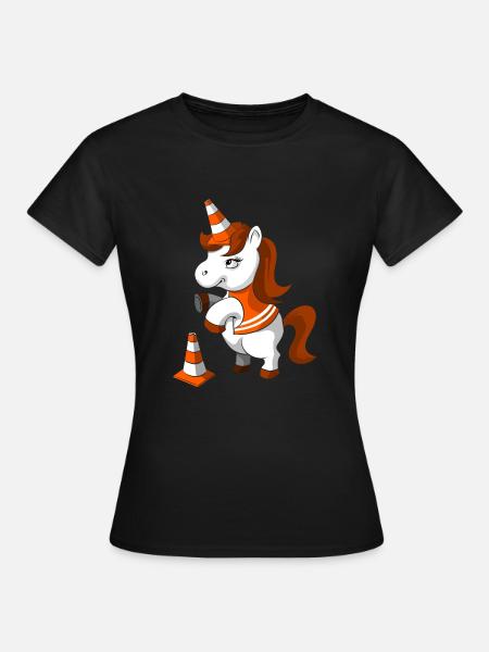 Einhorn Arbeit - Frauen T-Shirt - Schwarz