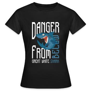 Sharks Shark Fin Underwater - Women's T-Shirt - black - Front - AI Model Female 172 dark (172cm)