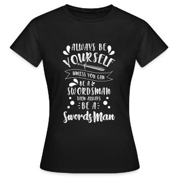 Krieger Säbel Duell - Frauen T-Shirt - Schwarz - Vorne - AI Model Female 172 dark (172cm)