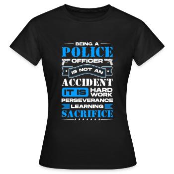 Polizei Sirene Uniform - Frauen T-Shirt - Schwarz - Vorne - AI Model Female 172 dark (172cm)