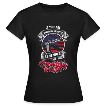 Security Security guard Bouncer - Women's T-Shirt - black - Front - AI Model Female 172 dark (172cm)