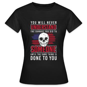 Schicksal Yoga Sarkasmus Reaktion - Frauen T-Shirt - Schwarz - Vorne - AI Model Female 172 dark (172cm)