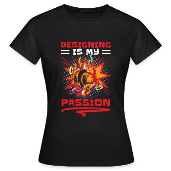 Retro Kunst Comic-Strips Boom - Frauen T-Shirt - Schwarz - Vorne - AI Model Female 172 dark (172cm)