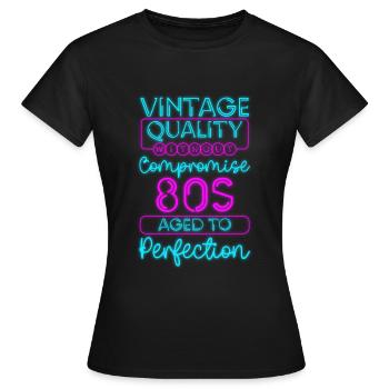 Leuchtfarben Cool Nostalgie - Frauen T-Shirt - Schwarz - Vorne - AI Model Female 172 dark (172cm)