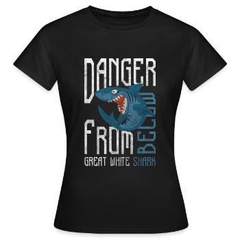 Shark Animal Diver Predator - Women's T-Shirt - black - Front - AI Model Female 172 dark (172cm)