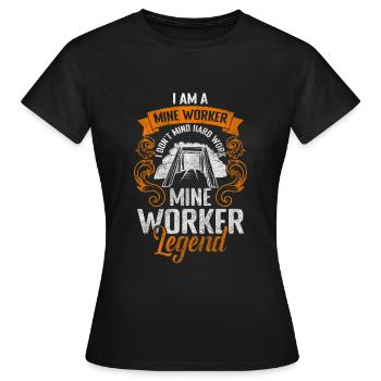Bergarbeiter Grube Schaufel Beruf - Frauen T-Shirt - Schwarz - Vorne - AI Model Female 172 dark (172cm)