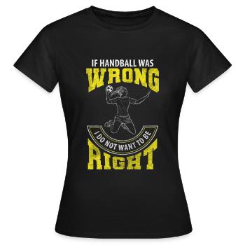 Handballer Handballspieler Turnier Sprungwurf - Frauen T-Shirt - Schwarz - Vorne - AI Model Female 172 dark (172cm)