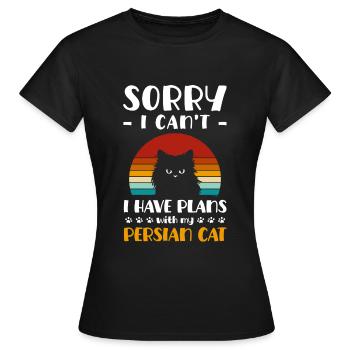 Perser Katze Katzendame Liebe - Frauen T-Shirt - Schwarz - Vorne - AI Model Female 172 dark (172cm)