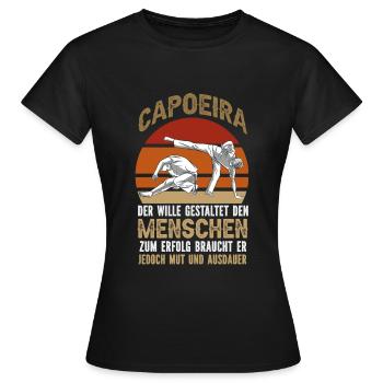 Capoeira, volonté, courage et persévérance. - T-shirt Femme - noir - Devant - AI Model Female 172 dark (172cm)