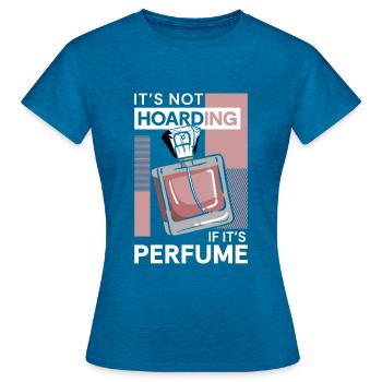 Duft Riechen Parfümflasche - Frauen T-Shirt - Antikblaues Saphir meliert - Vorne - AI Model Female 172 dark (172cm)