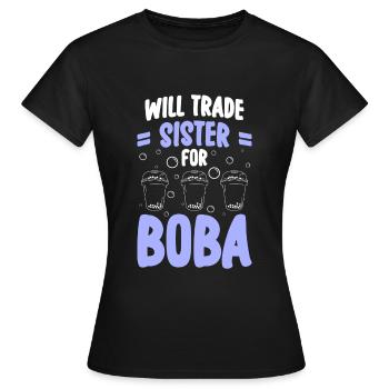 Thé glacé Boba Trend - T-shirt Femme - noir - Devant - AI Model Female 172 dark (172cm)