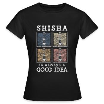 Hookah Dampfer Geschmack Blubbern - Frauen T-Shirt - Schwarz - Vorne - AI Model Female 172 dark (172cm)