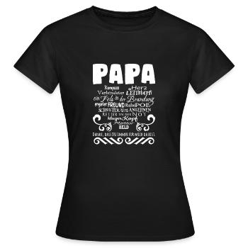 Papa, danke dass du immer für mich da bist Papa Va - Frauen T-Shirt - Schwarz - Vorne - AI Model Female 172 dark (172cm)