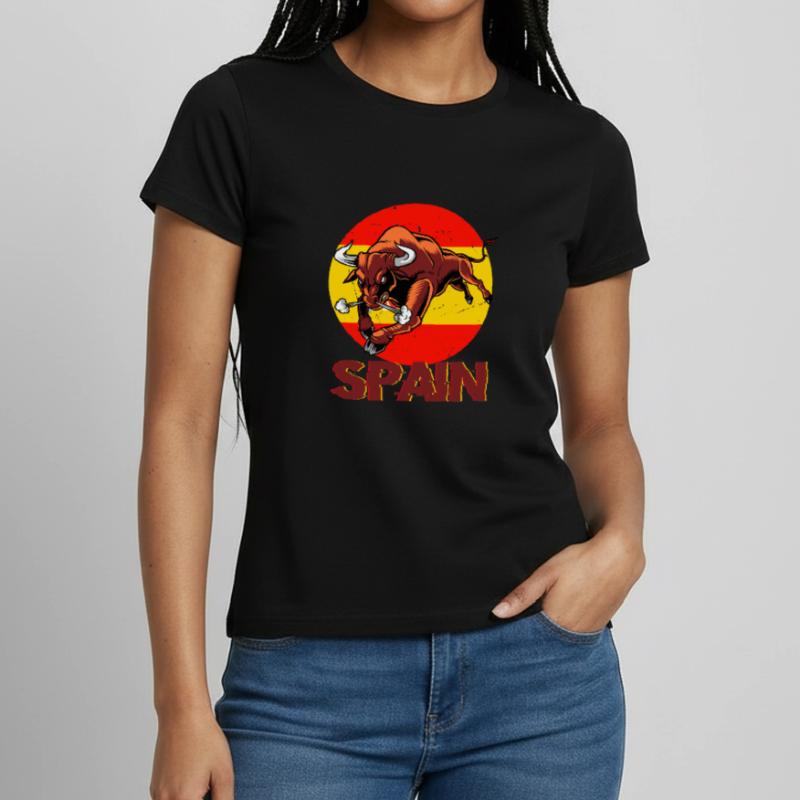 Spain Spanish Flag USA Mallorca Madrid Ameri Women's T-Shirt