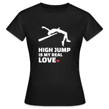 Ich Liebe Hochsprung - Frauen T-Shirt - Schwarz - Vorne - AI Model Female 172 dark (172cm)