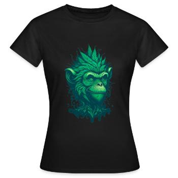 High on Life: Notre style de singe cannabis - T-shirt Femme - noir - Devant - AI Model Female 172 dark (172cm)
