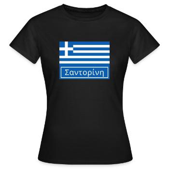 Santorin écrit en grec - T-shirt Femme - noir - Devant - AI Model Female 172 dark (172cm)