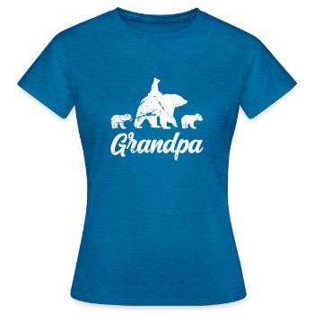 Grandpa Bear Shirt Funny Fathers Day Dada Shirt - Women's T-Shirt - antique blue sapphire heather - Front - AI Model Female 172 dark (172cm)
