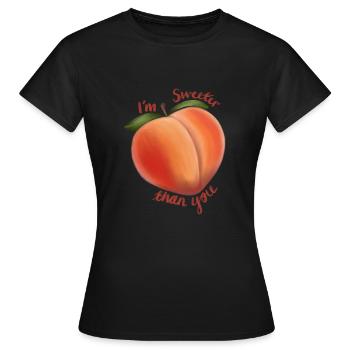 Sweeter Than You Peach - T-shirt Femme - noir - Devant - AI Model Female 172 dark (172cm)
