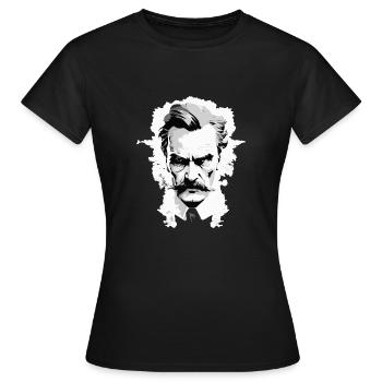 Nietzsche dans le style de Rorschach - T-shirt Femme - noir - Devant - AI Model Female 172 dark (172cm)