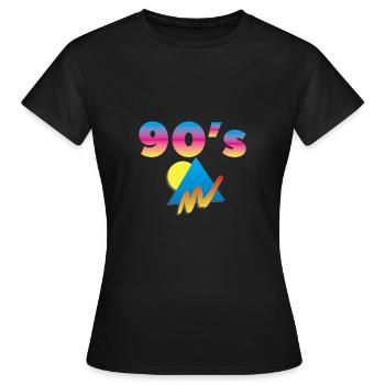 90's 90iger Party Jahrzehnt Geschenk Idee Jahrgang - Frauen T-Shirt - Schwarz - Vorne - AI Model Female 172 dark (172cm)