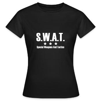 Swat - Weapons Spéciaux And Tactics - T-shirt Femme - noir - Devant - AI Model Female 172 dark (172cm)