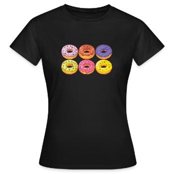 Donuts Confiserie Cookie Tart Cake Pies - Women's T-Shirt - black - Front - AI Model Female 172 dark (172cm)