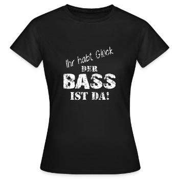 La basse est là - bassiste - T-shirt Femme - noir - Devant - AI Model Female 172 dark (172cm)