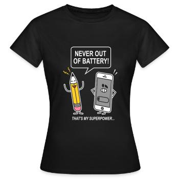 drôle humour sarcasme smartphon - T-shirt Femme - noir - Devant - AI Model Female 172 dark (172cm)