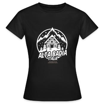 Domaine skiable d’Alta Badia Italia - T-shirt Femme - noir - Devant - AI Model Female 172 dark (172cm)