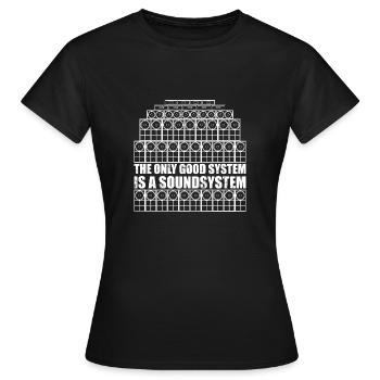 Only Soundsystem - Frauen T-Shirt - Schwarz - Vorne - AI Model Female 172 dark (172cm)