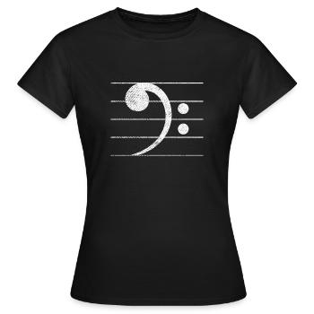 Bass Bass Clef Bassist Musicien bassiste - T-shirt Femme - noir - Devant - AI Model Female 172 dark (172cm)