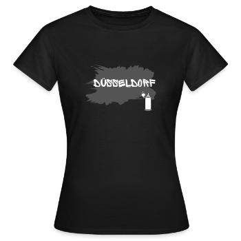 Fancy Dusseldorf Street & Graffity Style - Women's T-Shirt - black - Front - AI Model Female 172 dark (172cm)