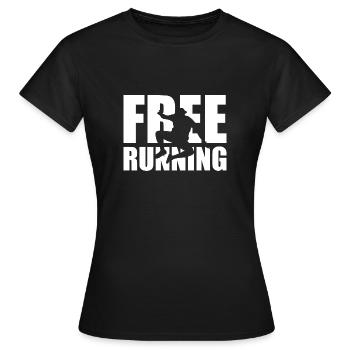 Parkour Shirt Free Running ausgeschnitten weiss - T-shirt Femme - noir - Devant - AI Model Female 172 dark (172cm)