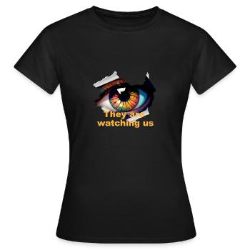 Oeil, surveillance - T-shirt Femme - noir - Devant - AI Model Female 172 dark (172cm)