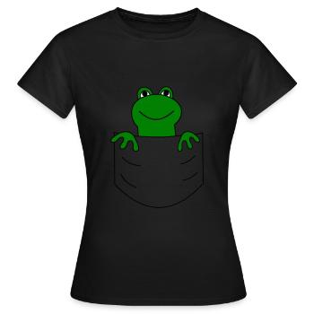 Grenouille dans le sac - T-shirt Femme - noir - Devant - AI Model Female 172 dark (172cm)