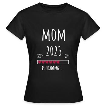 Future Mom 2025 Schwangerschaft Ankündigung - Frauen T-Shirt - Schwarz - Vorne - AI Model Female 172 dark (172cm)