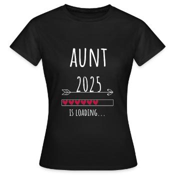 Future Aunt 2025 Pregnancy Announcement - Women's T-Shirt - black - Front - AI Model Female 172 dark (172cm)
